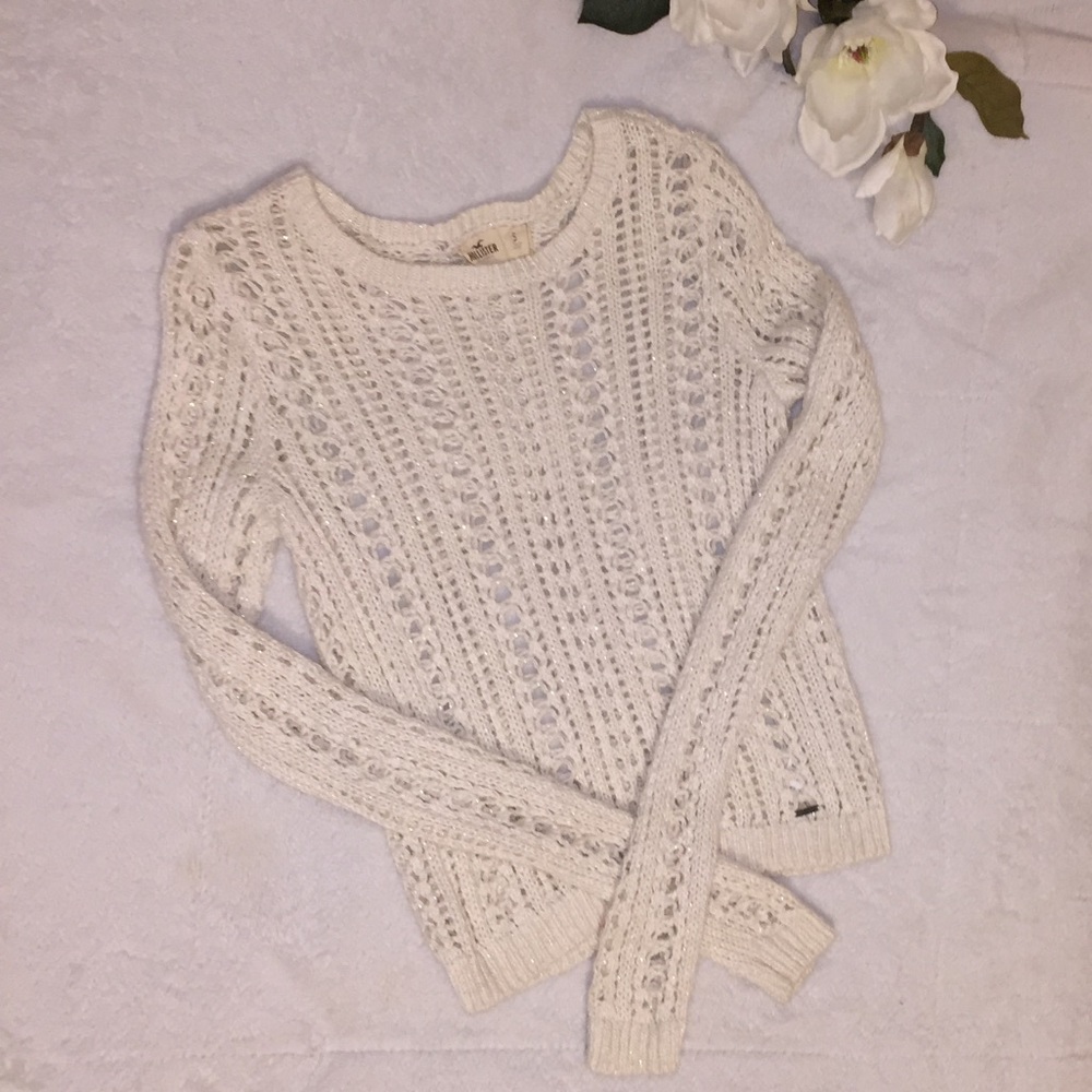 Hollister Cream Knit Sweater